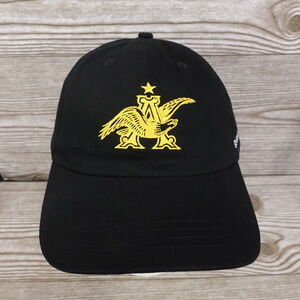 ANHEUSER BUSCH LOGO ST LOUIS BREWERY BLACK ADJUSTABLE STRAPBACK HAT CAP